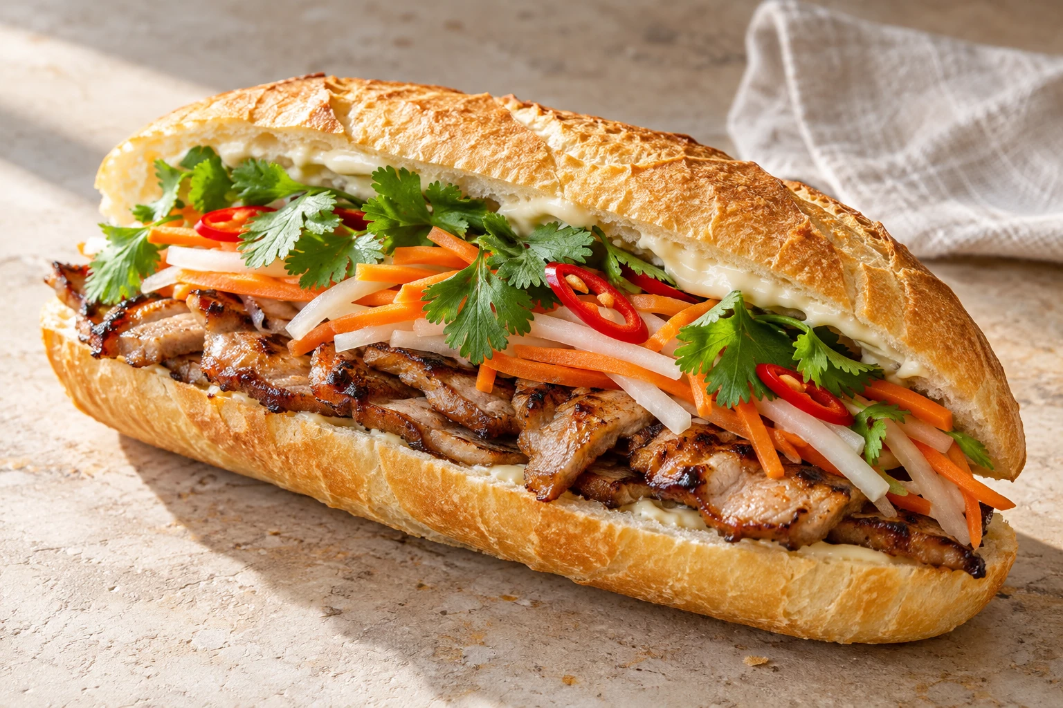 Bánh Mì mit Schweinefleisch