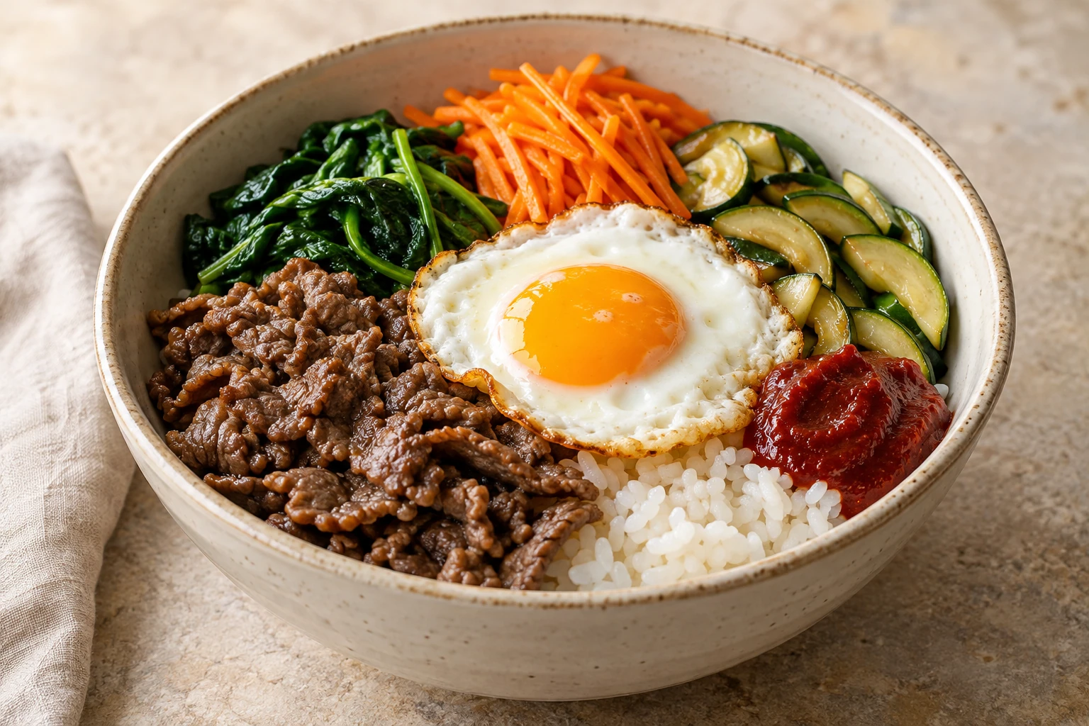 Bibimbap mit Rindfleisch