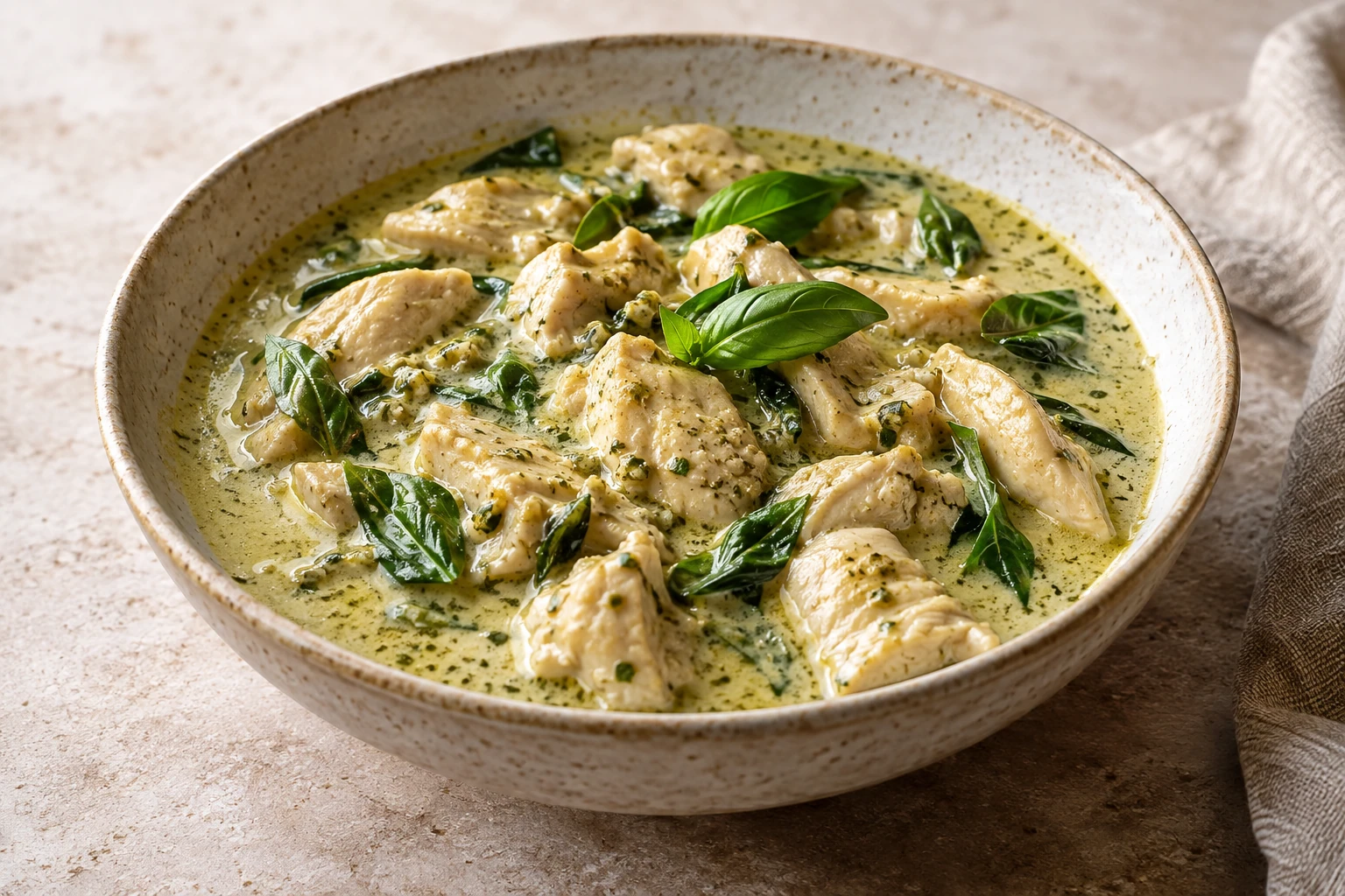 Grünes Thai-Curry mit Hähnchen