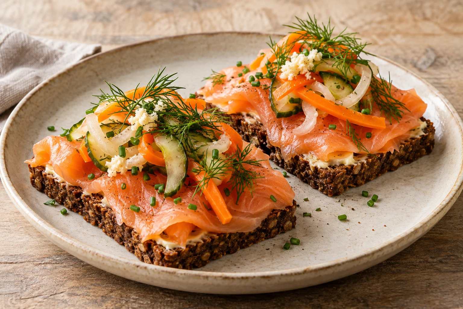Smørrebrød mit Räucherlachs
