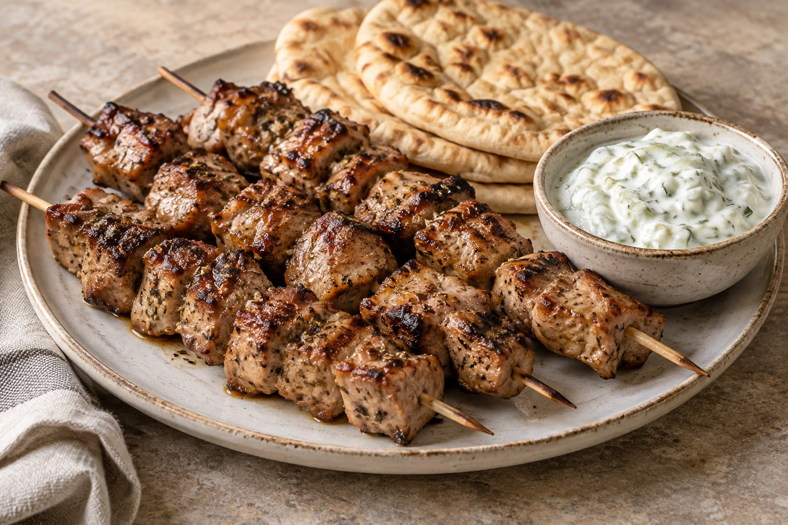 Souvlaki mit Zitronen-Kräutern